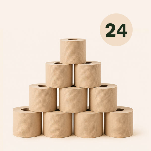 Unbleached Bamboo Toilet Paper | 24 Rolls | Hyssop Cleanse